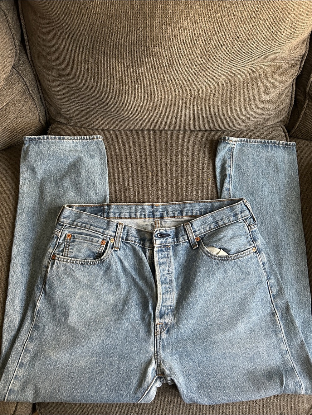 Levi’s Light Blue Men’s Classic Denim Jeans 501 Button Fly
